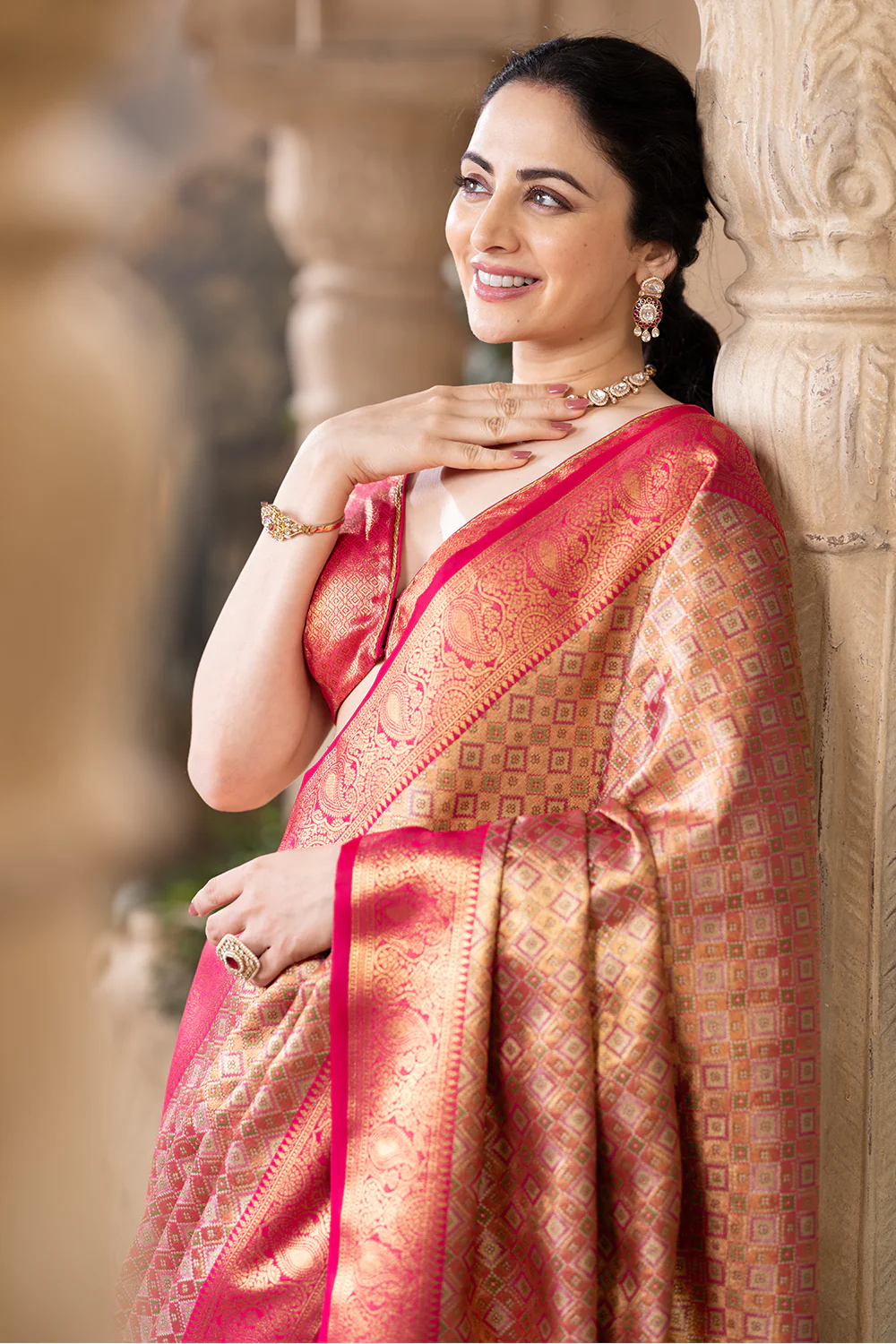 Rani Maheshwari Silk Soft Brocade Woven Saree - Image 8