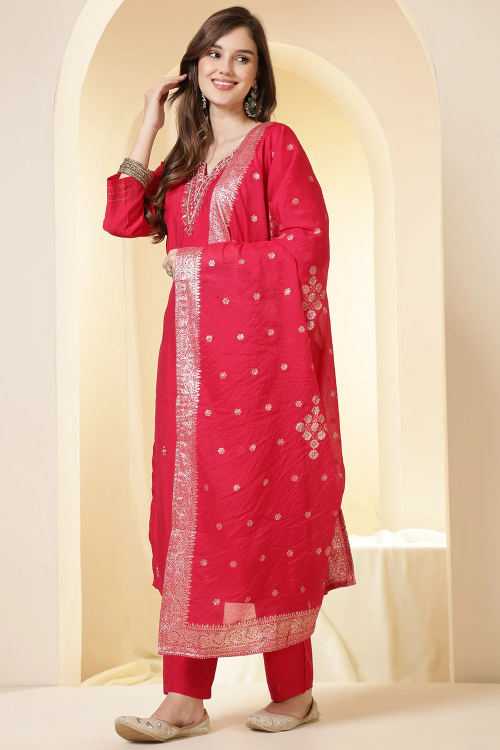 Rani Silk Embroidered Suit Set - Image 2