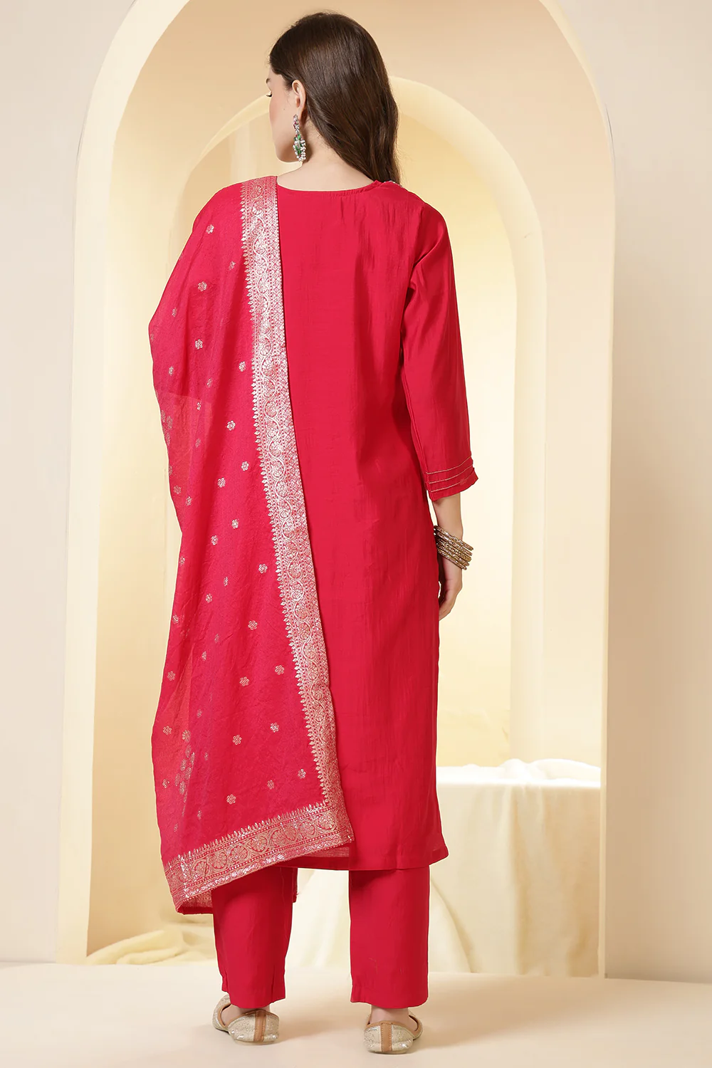 Rani Silk Embroidered Suit Set - Image 3