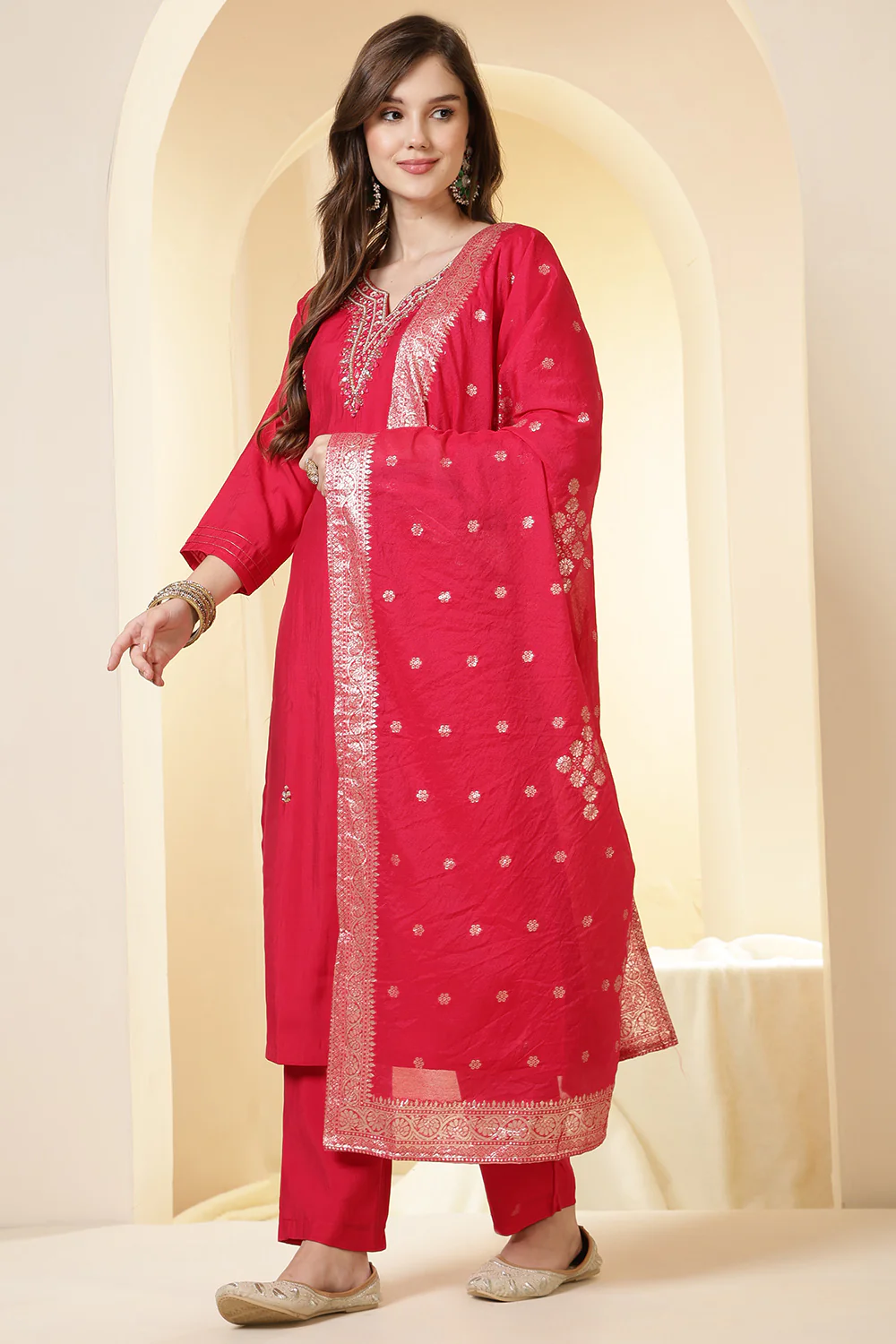 Rani Silk Embroidered Suit Set - Image 6