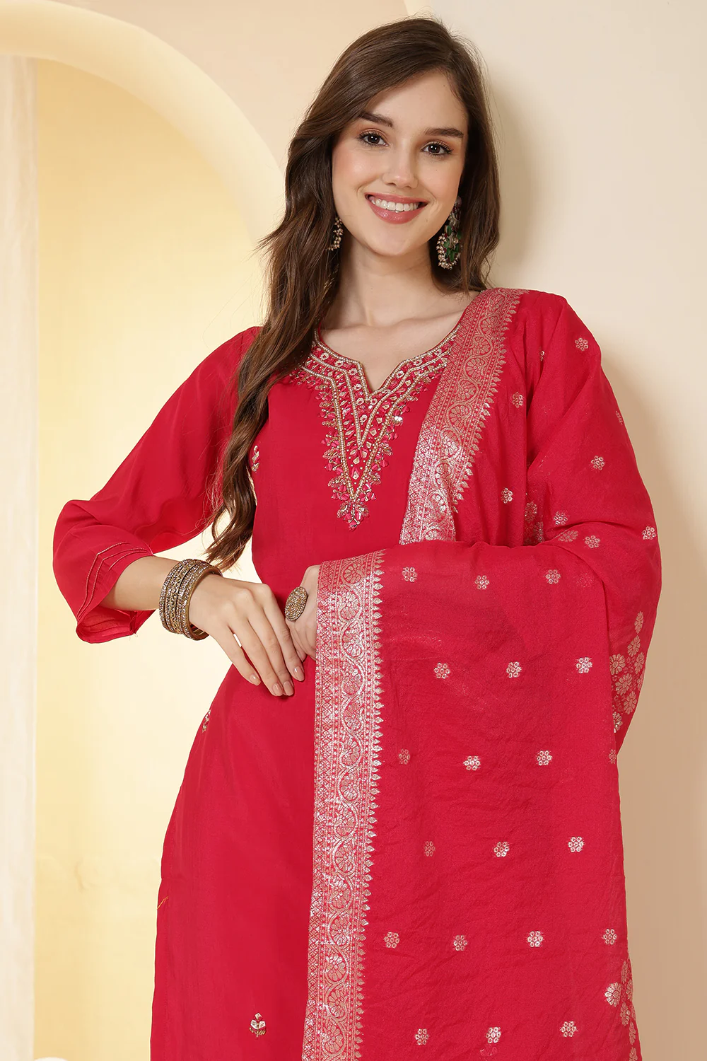 Rani Silk Embroidered Suit Set - Image 7