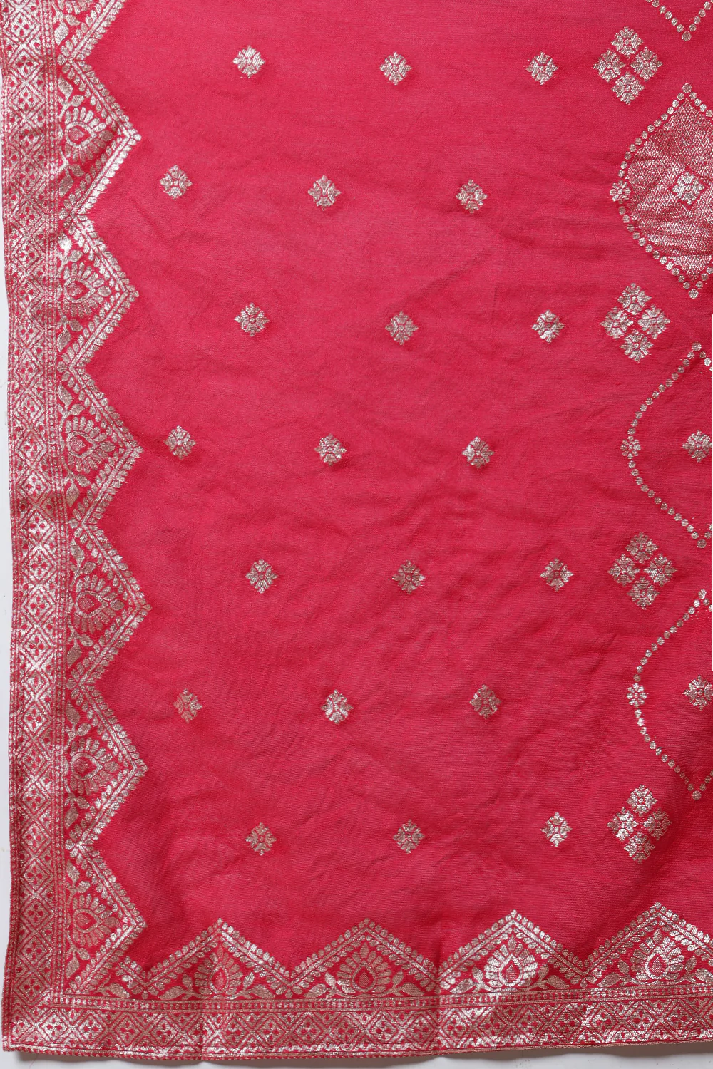 Rani Silk Neck Embroidered Suit Set With Woven Dupatta - Image 7