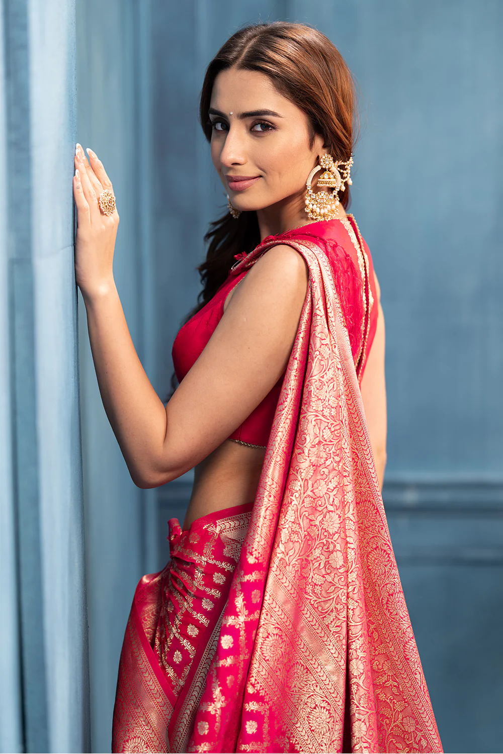 Rani Zari Woven Fuji Silk Saree - Image 8