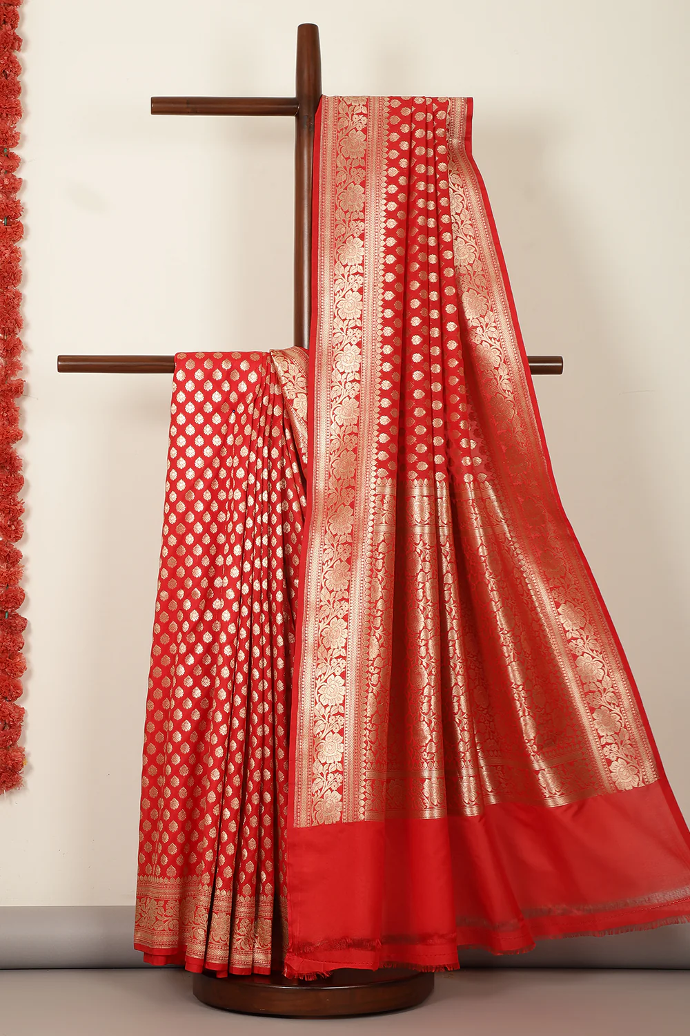 Red Banarasi SIlk Woven Saree - Image 2