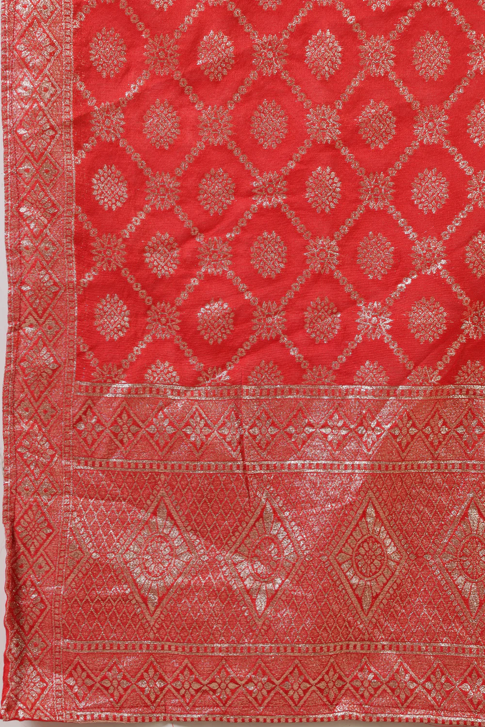 Red Color Silk Neck Embroidered Suit Set - Image 8