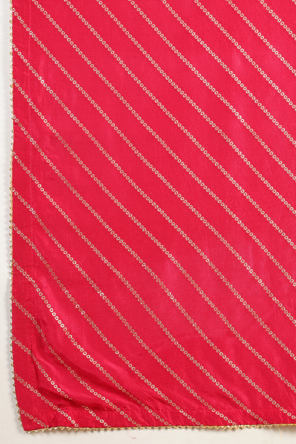 Red Modal Silk Saree with Zari Pinstripes - Image 9