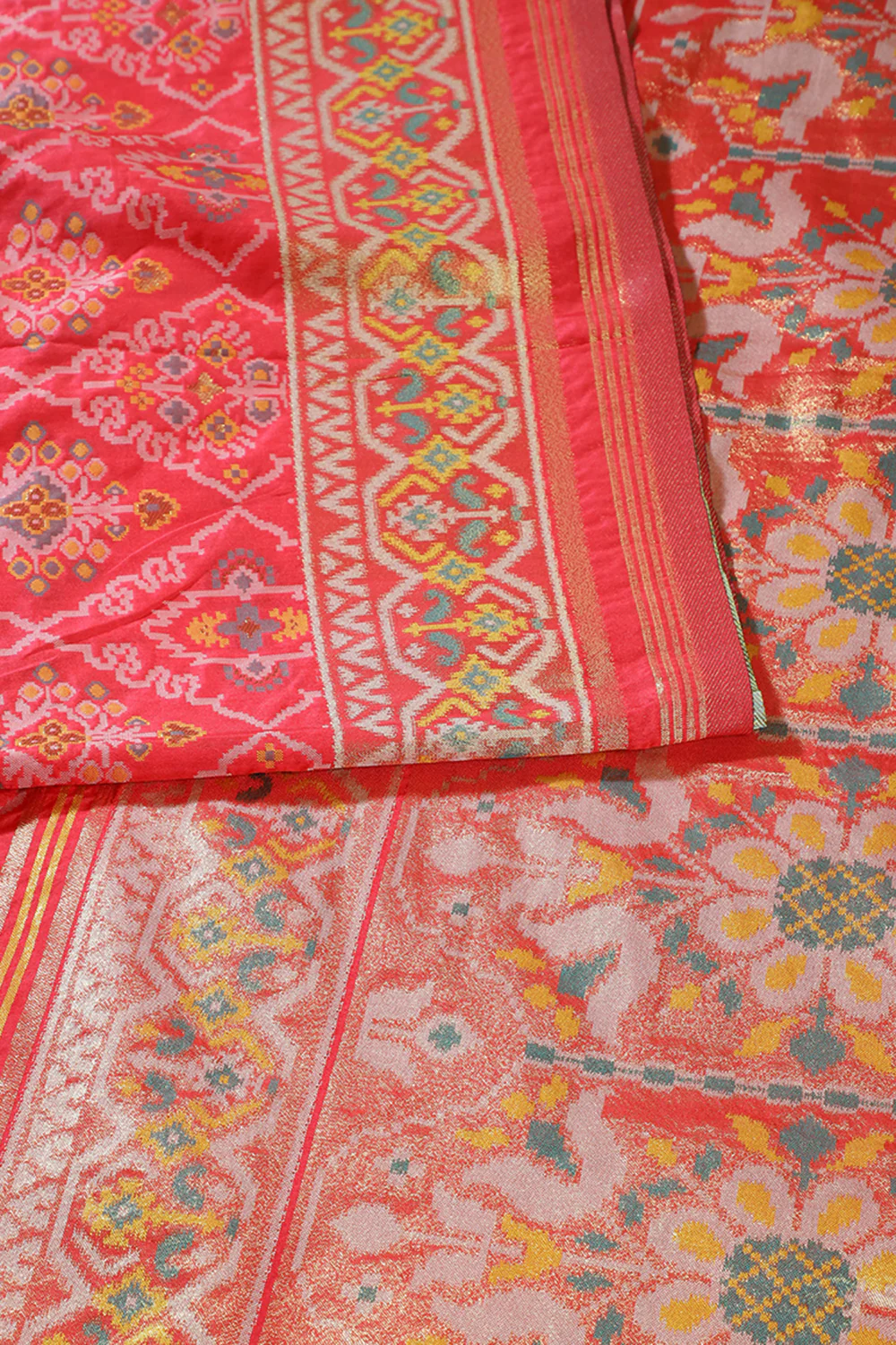 Red Silk Patola Woven Saree - Image 3