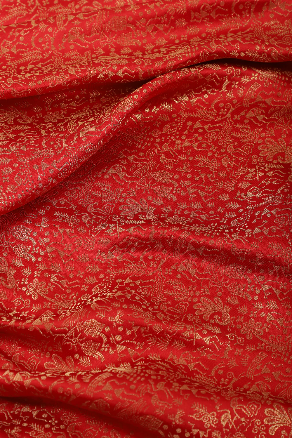 Red Zari Woven Soft Silk Saree - Image 3