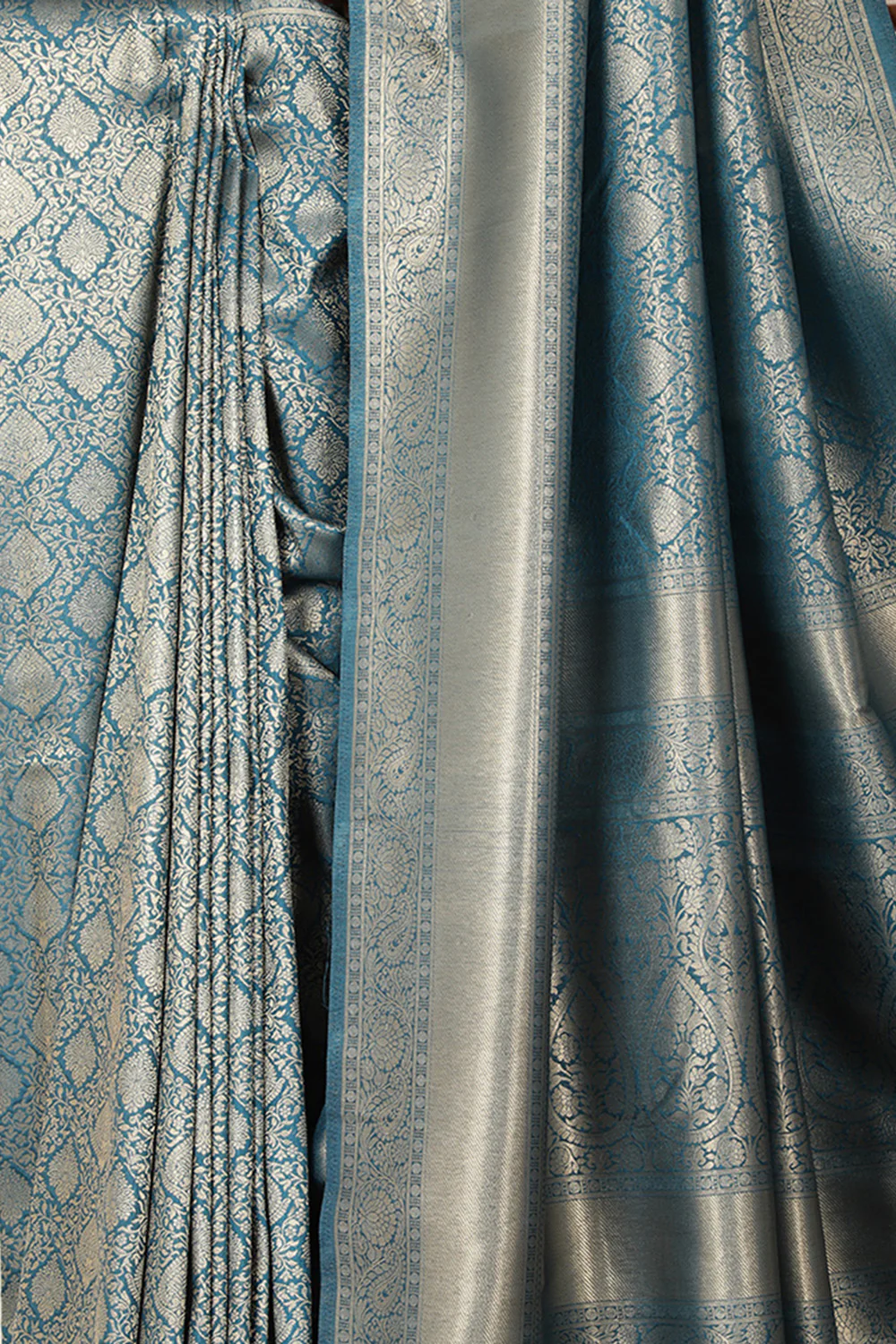 Royal Blue Soft Silk Zari Woven Saree - Image 3