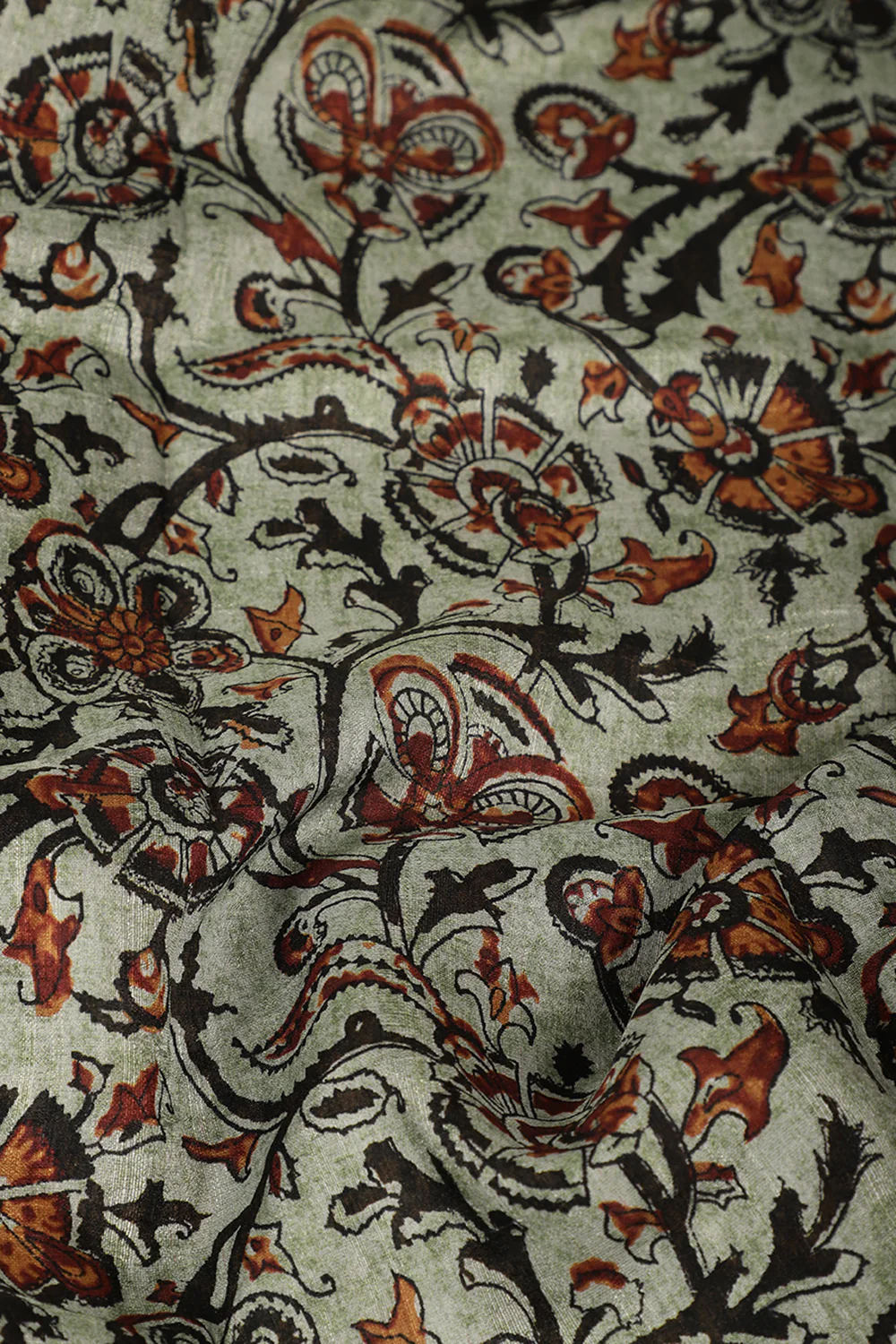 Sea Green Cotton Floral Printed Saree - Image 4