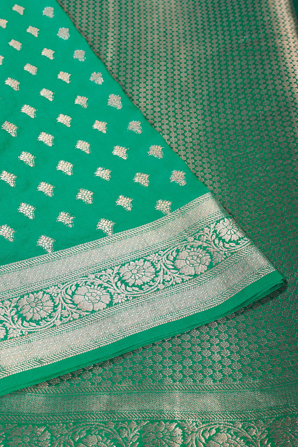 Silk Zari Buta Woven Sarees - Image 8