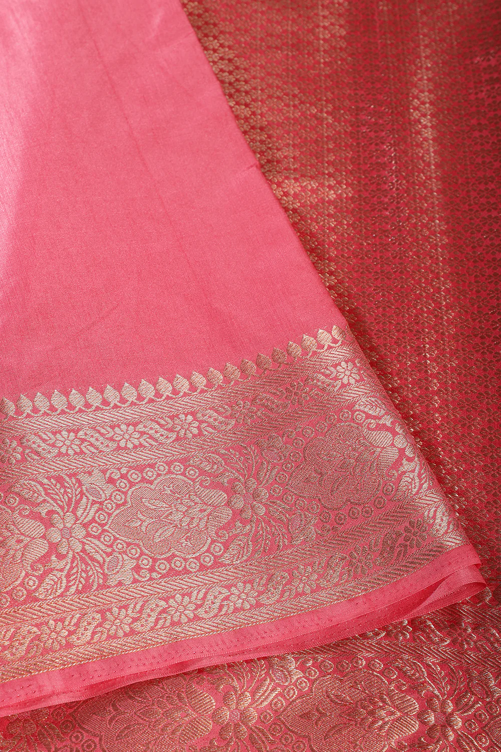 Solid Colour Silk Woven Sarees - Image 12