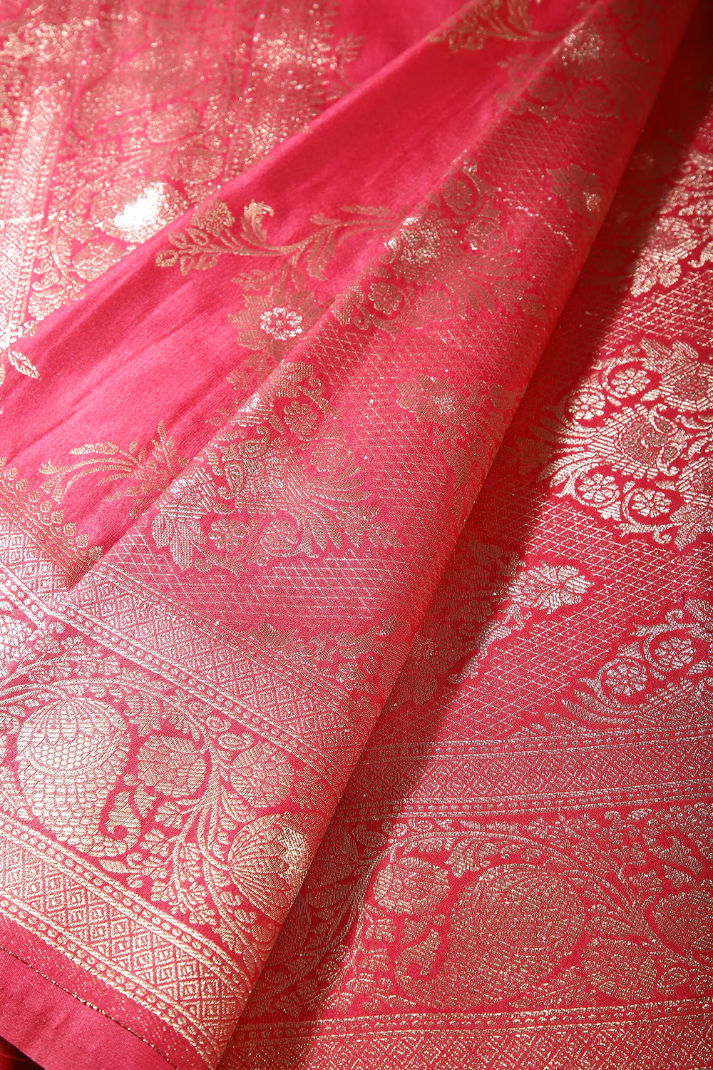 Valentine Red Colour Zari Woven South Silk Saree - Image 2