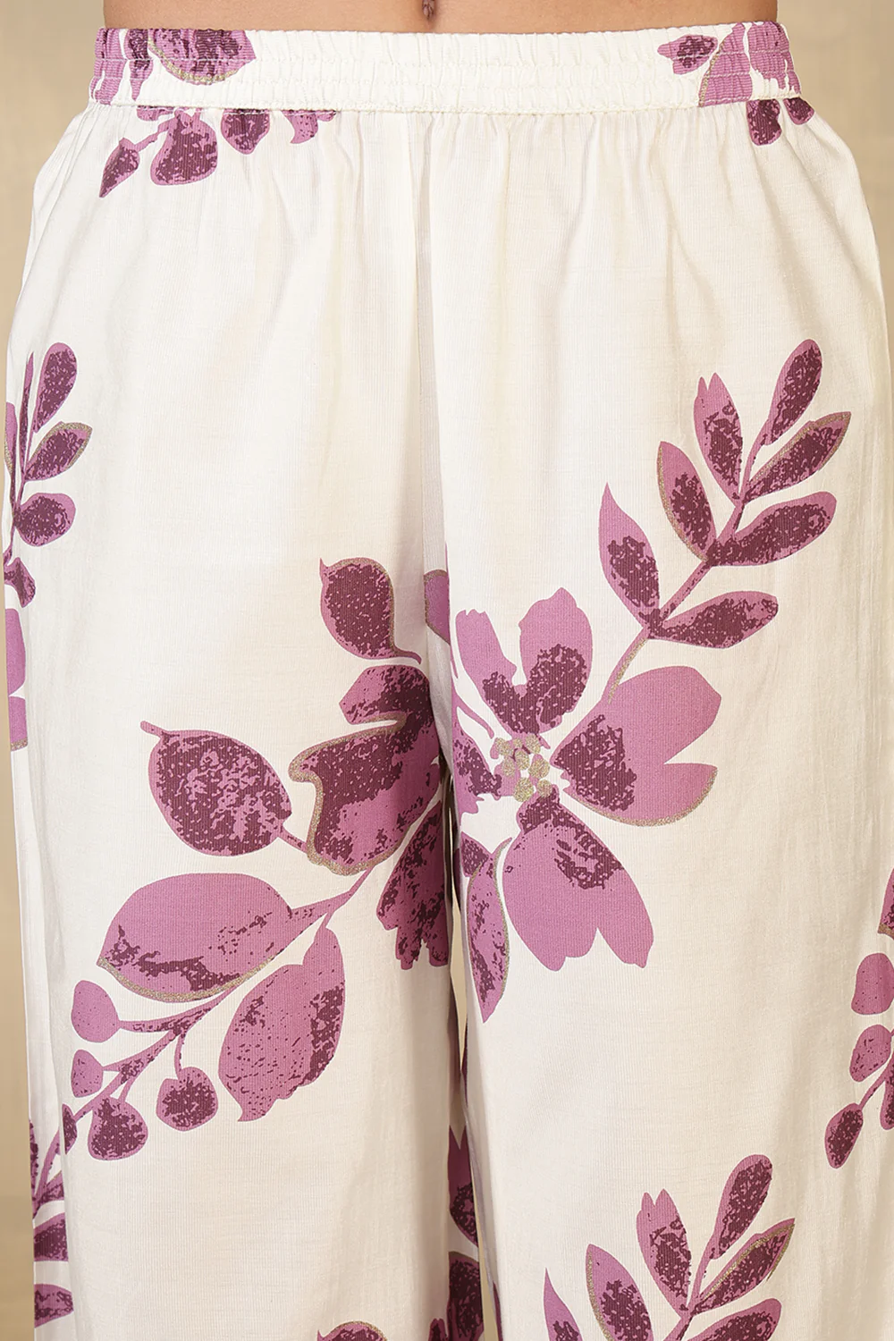 Wine Chanderi Cotton Kurta Set - Image 7
