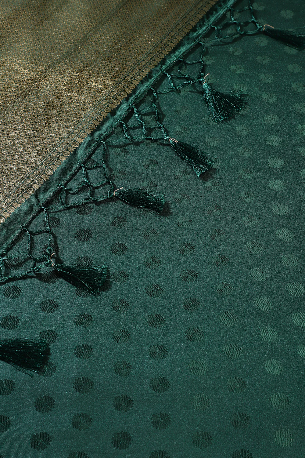 Wine & Green Floral Zari Woven Sarees - Image 2