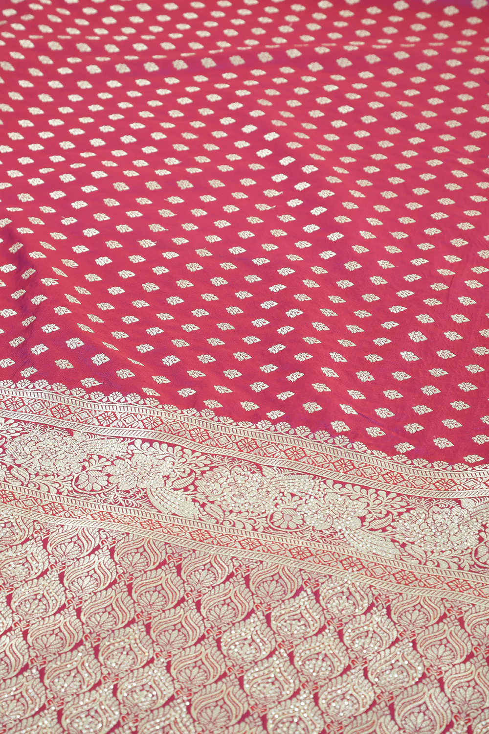 Wine Silk Zari Woven And Swaroski Work Saree - Image 5