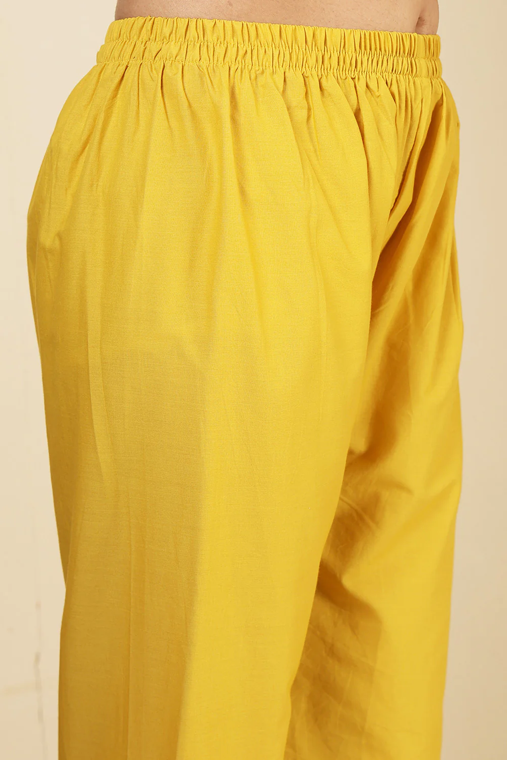 Yellow Cotton Emboridered And Printed Suit Set - Image 7